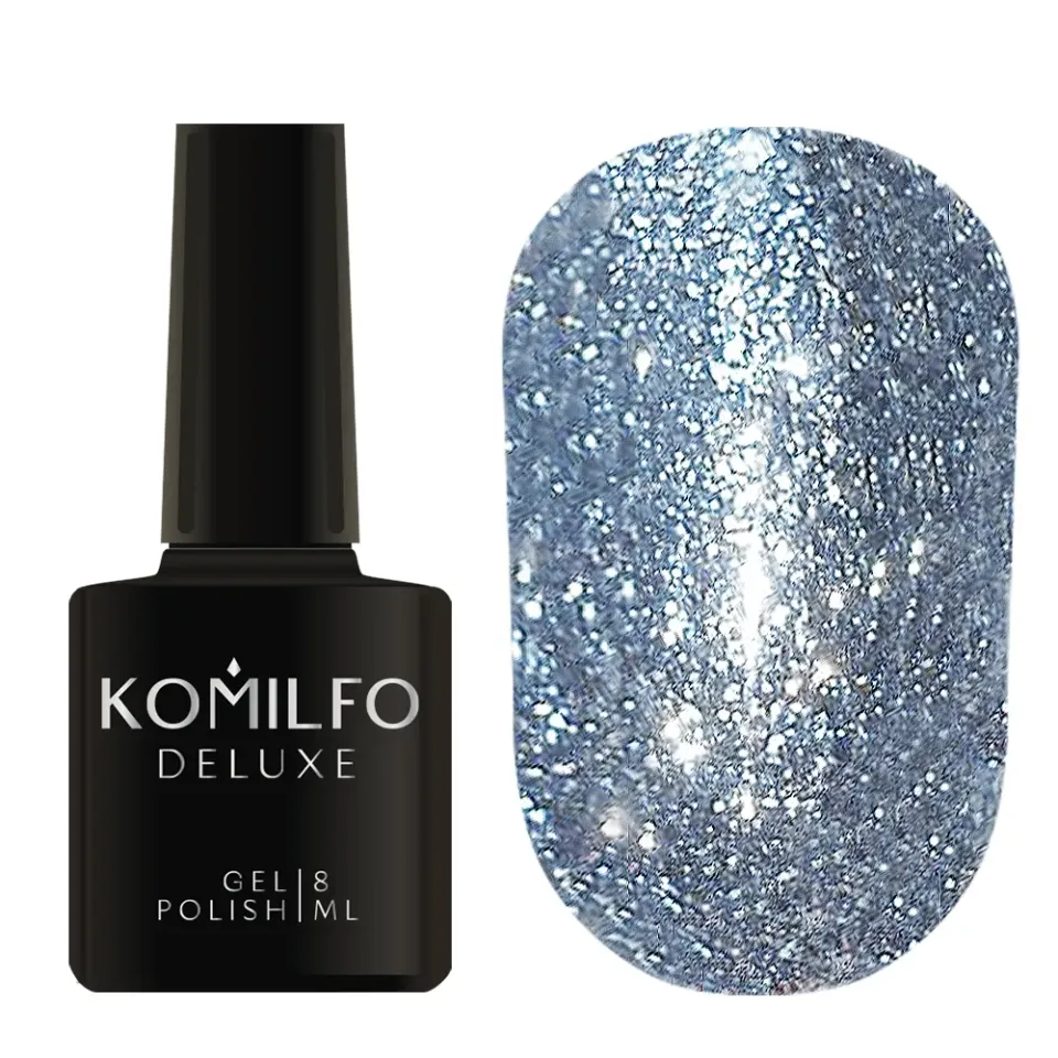 Komilfo Liquid Glam Gel LGG010 gel glitter 8 ml argento blu