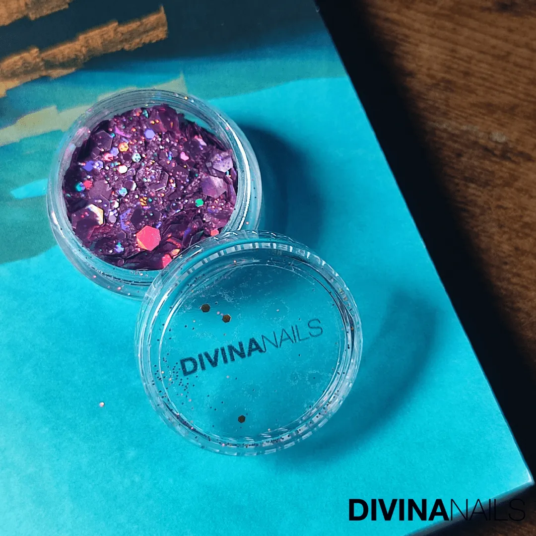 Divina Nails Holo Flakes Pinky polvere flakes rosa 2g brillanti