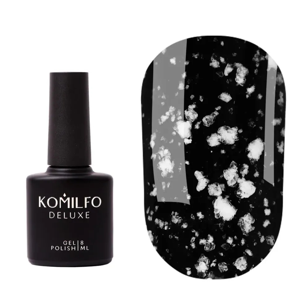 Komilfo No Wipe Snow top unghie 8 ml particelle bianche