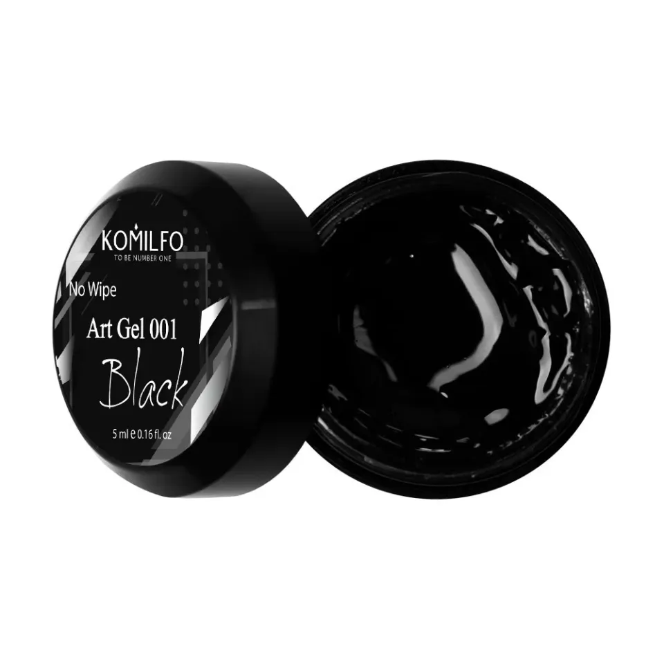 Komilfo No Wipe Art Gel 001 gel nail art 5 ml nero