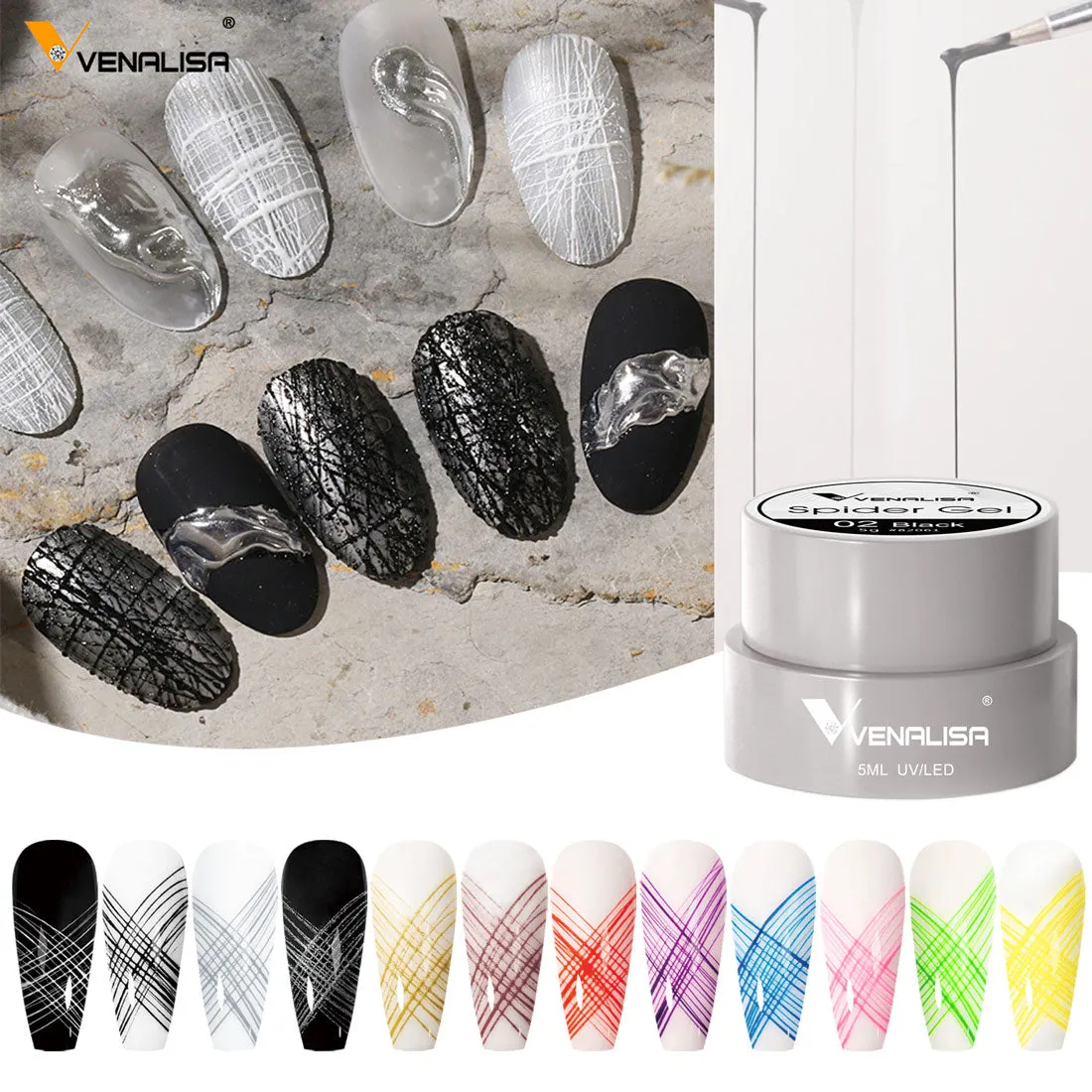 Venalisa Spider Gel Z0718 painting gel 12pz effetto filo