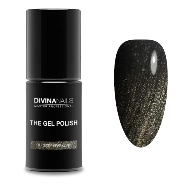 Diva Nails The Gel Polish 18 Grey Sparkling semipermanente 8ml glitter