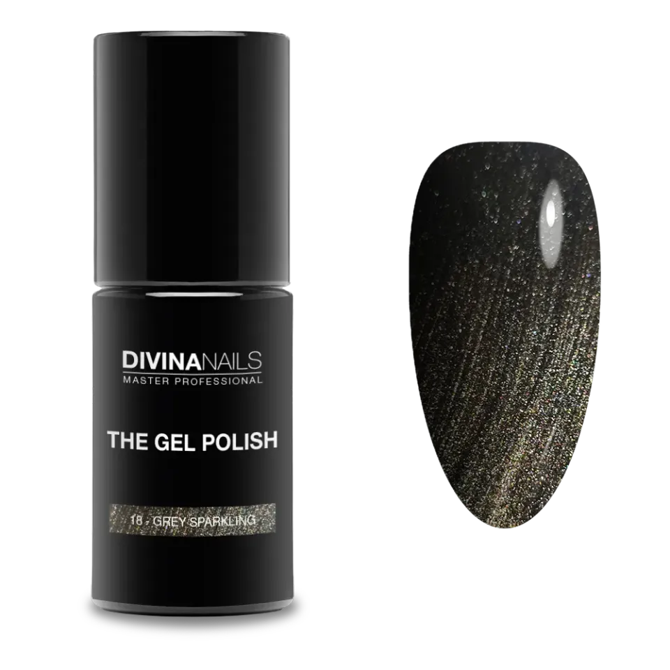 Diva Nails The Gel Polish 18 Grey Sparkling semipermanente 8ml glitter