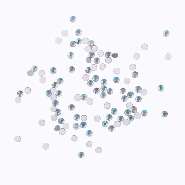 Komilfo Rhinestones strass unghie Bk.Diamond AB misura 5 100 pz