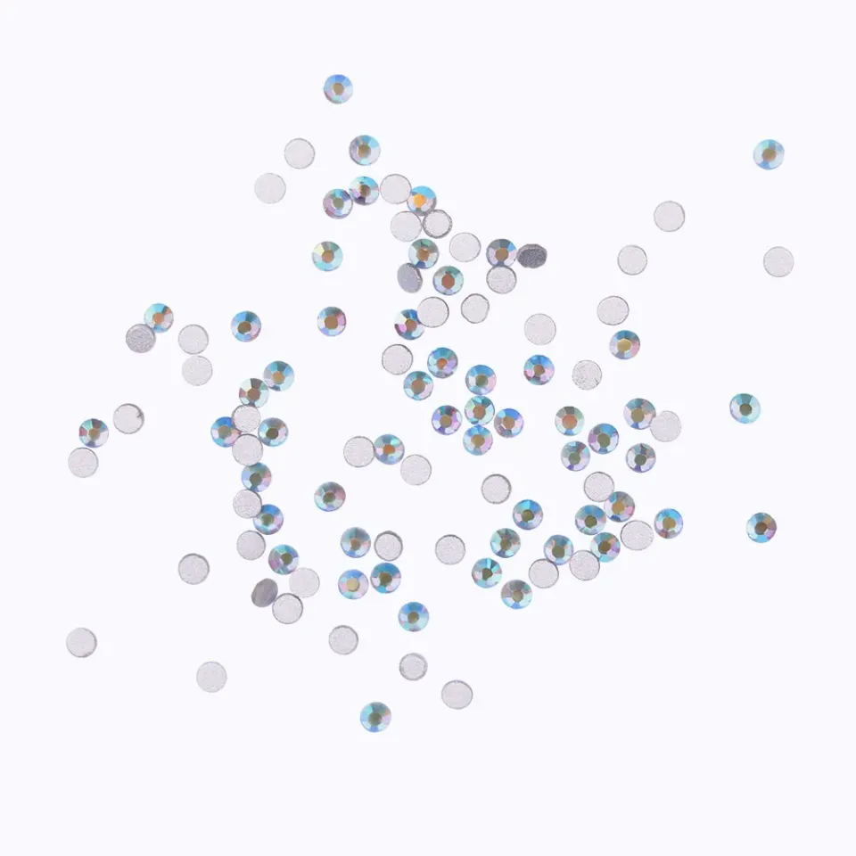 Komilfo Rhinestones strass unghie Bk.Diamond AB misura 5 100 pz