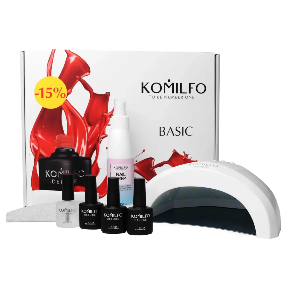 Komilfo Basic kit semipermanente unghie con lampada 48W
