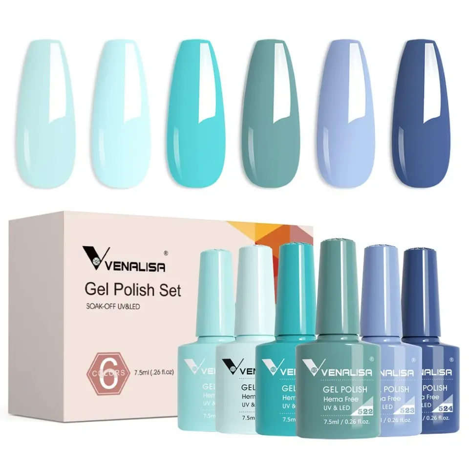 Venalisa Blue Lagoon smalto semipermanente 6pz blu