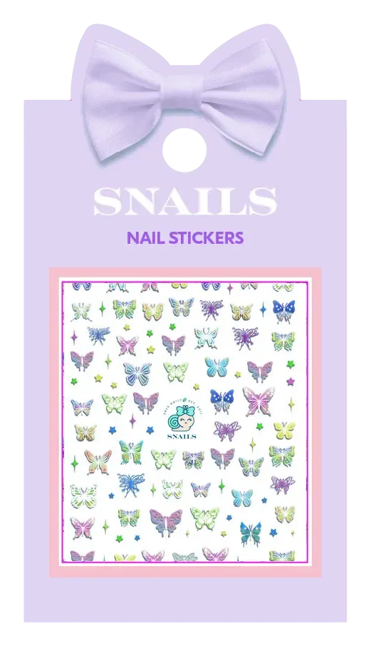 Snails Butterfly Garden sticker unghie bambina 20 pezzi
