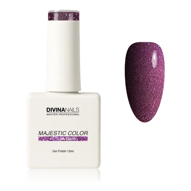 Diva Nails Majestic Color 41 Lilla Glitter semipermanente 12ml