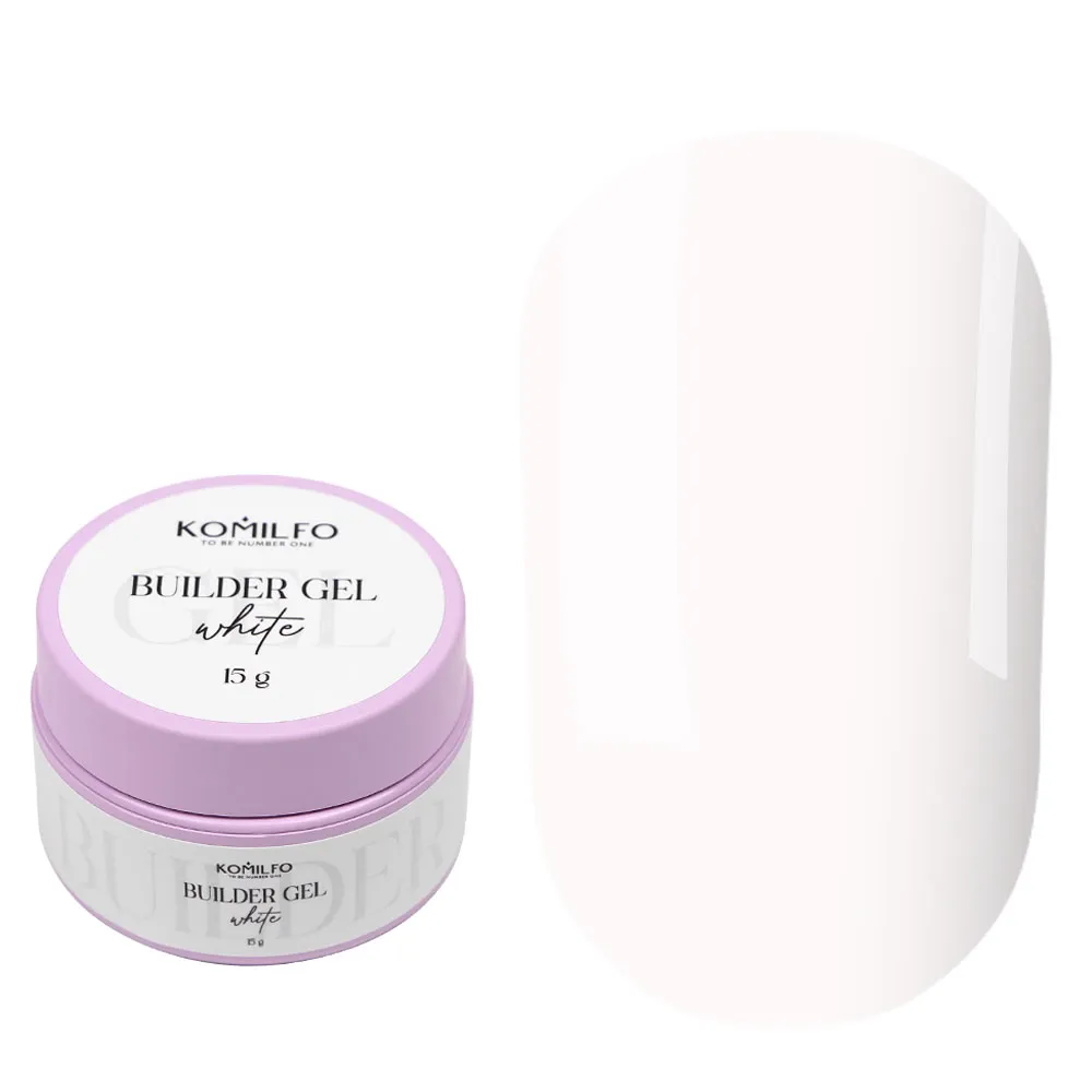 Komilfo Builder Gel White gel unghie 15 g bianco autolivellante