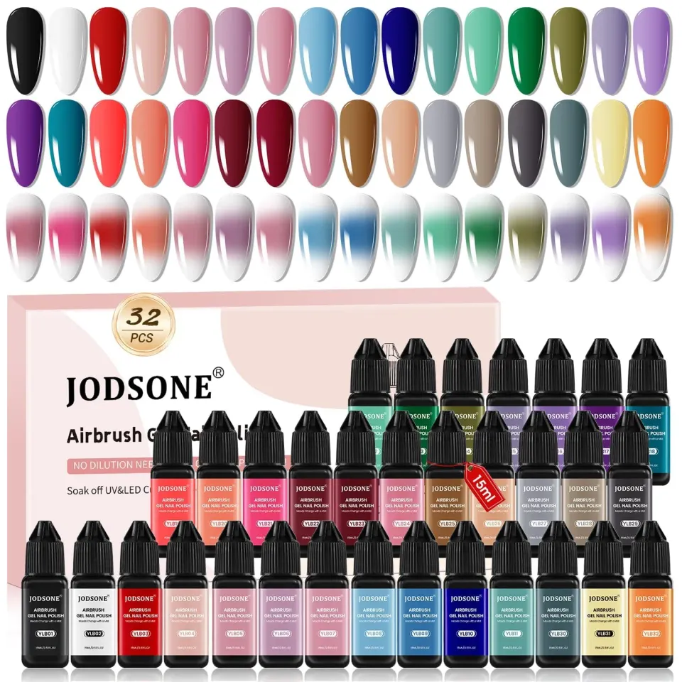 Jodsone set smalto gel aerografo 32 colori saturi