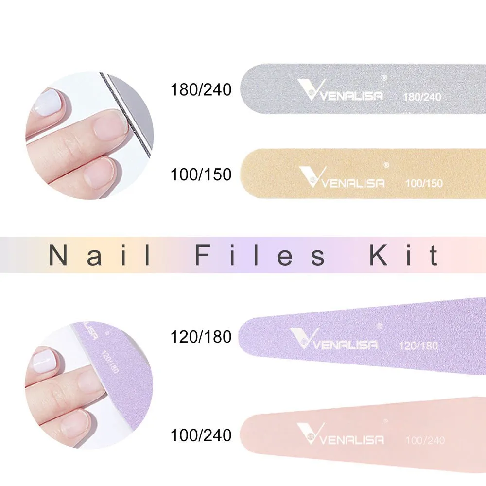 Venalisa Nail Files set lime 4pz grana 100-240 forma e finitura