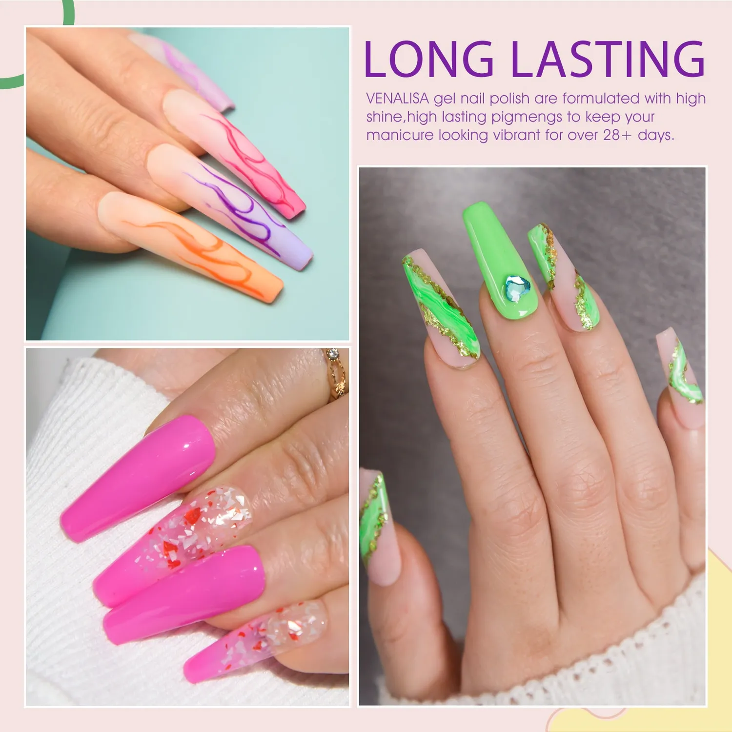 Venalisa Neon set smalti gel 6 colori 7,5ml fluo