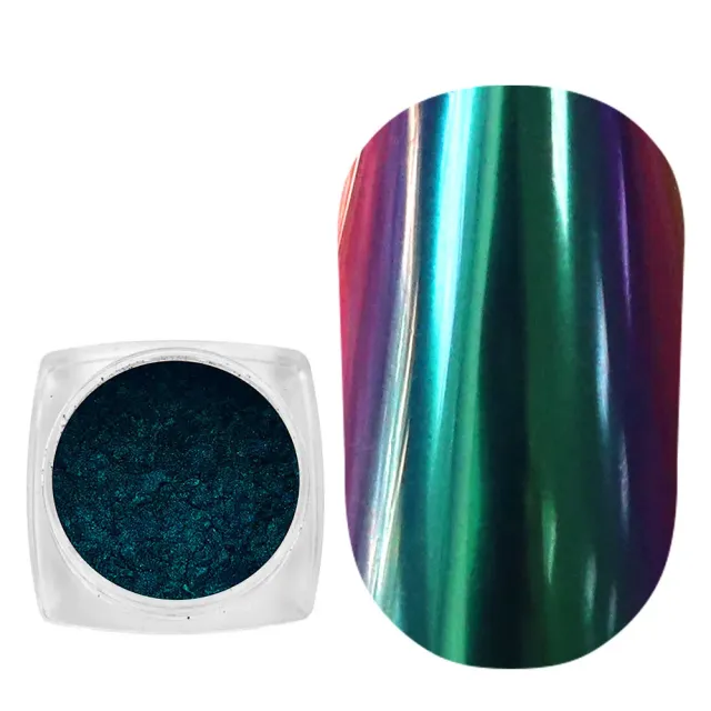 Komilfo Beetle 005 polvere chrome unghie rosa verde 0,5 g