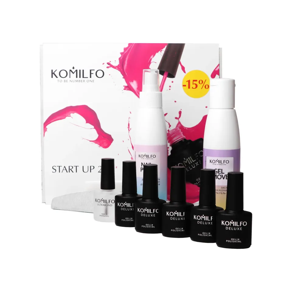 Komilfo Start Up II kit semipermanente senza lampada french + rosso