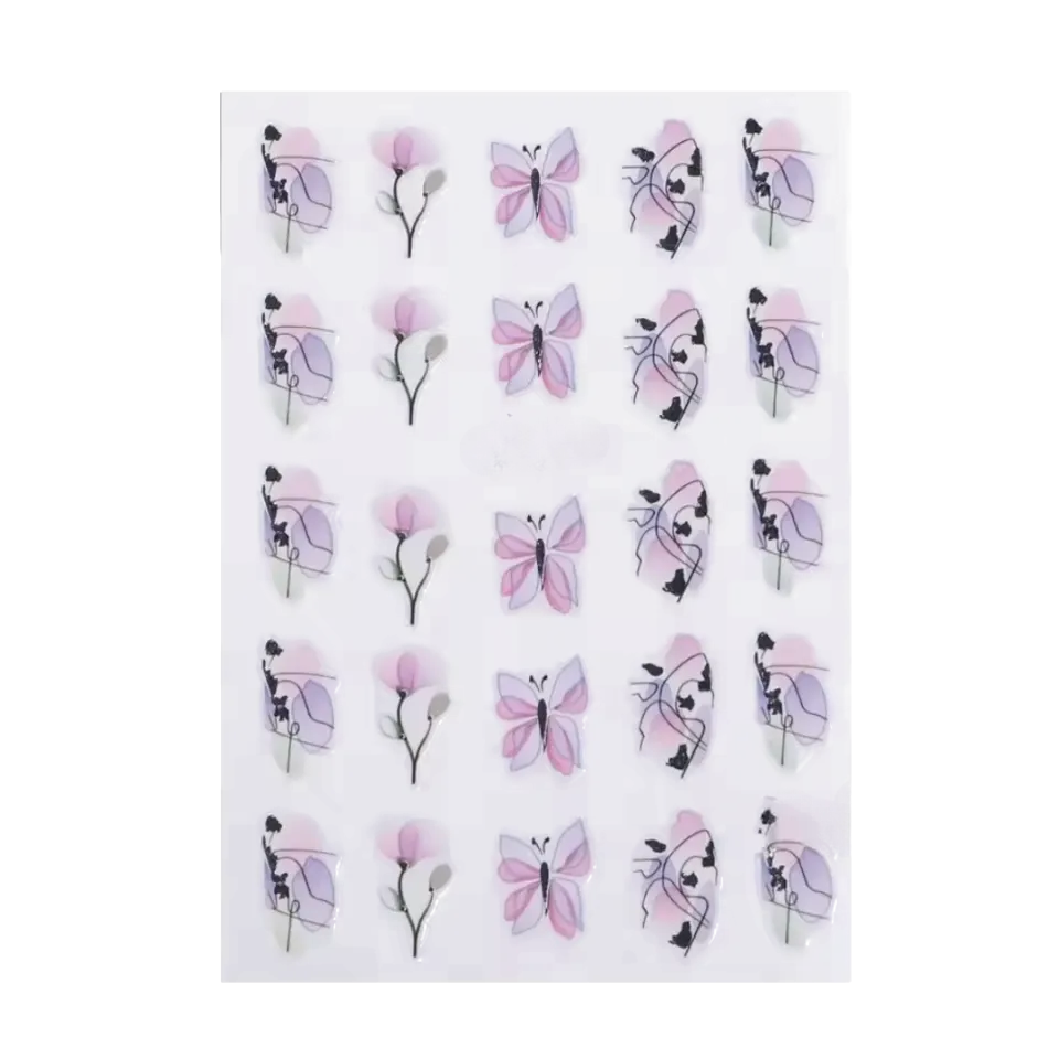 Diva Nails Stickers Butterfly Rose stickers unghie farfalle
