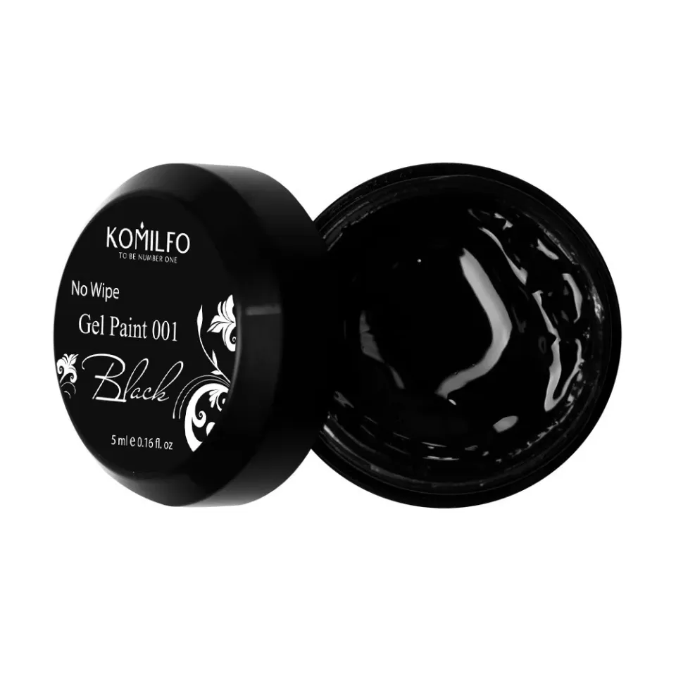 Komilfo No Wipe Gel Paint 001 gel unghie 5 ml nero