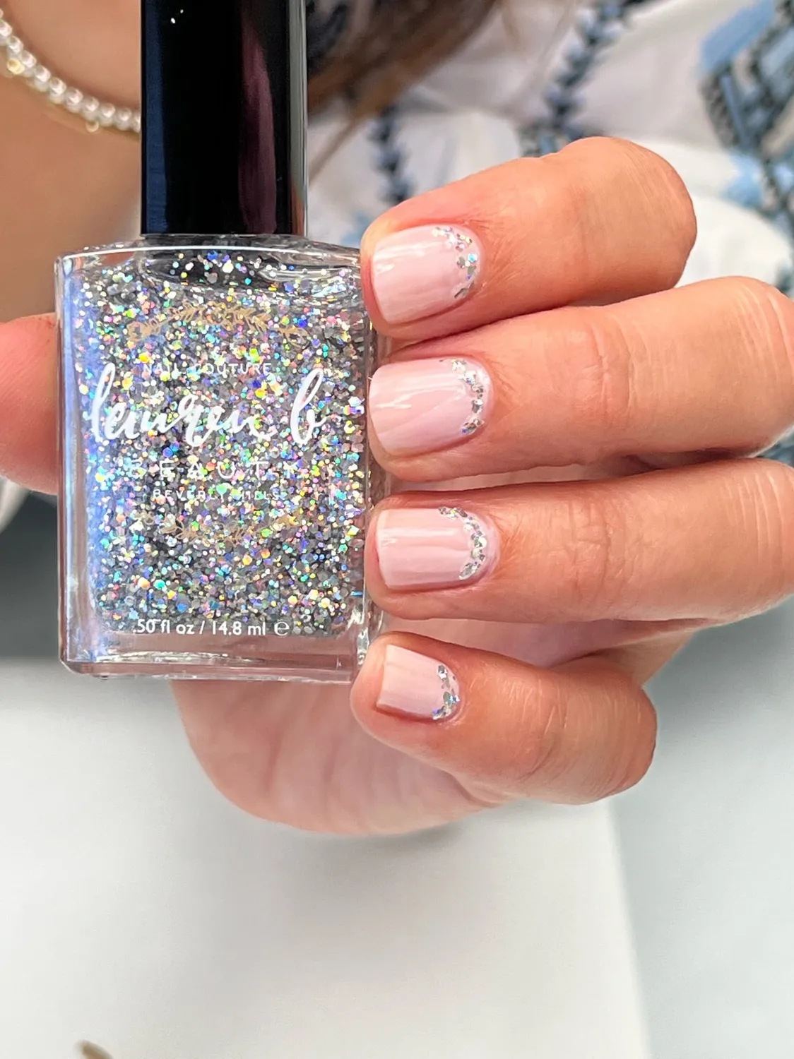 Lauren B Beauty 33 Carats smalto unghie glitter argento