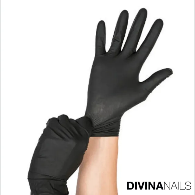 Diva Nails guanti nitrile neri 100 pezzi taglia S