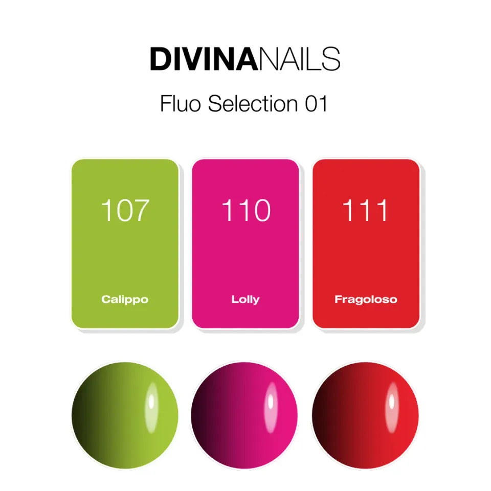 Diva Nails The Gel Polish Fluo Selection 01 semipermanente 3x8ml fluo