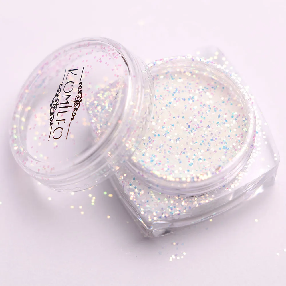 Komilfo Glitter 002 decorazione unghie fotocromatica bianco blu 2,5 g
