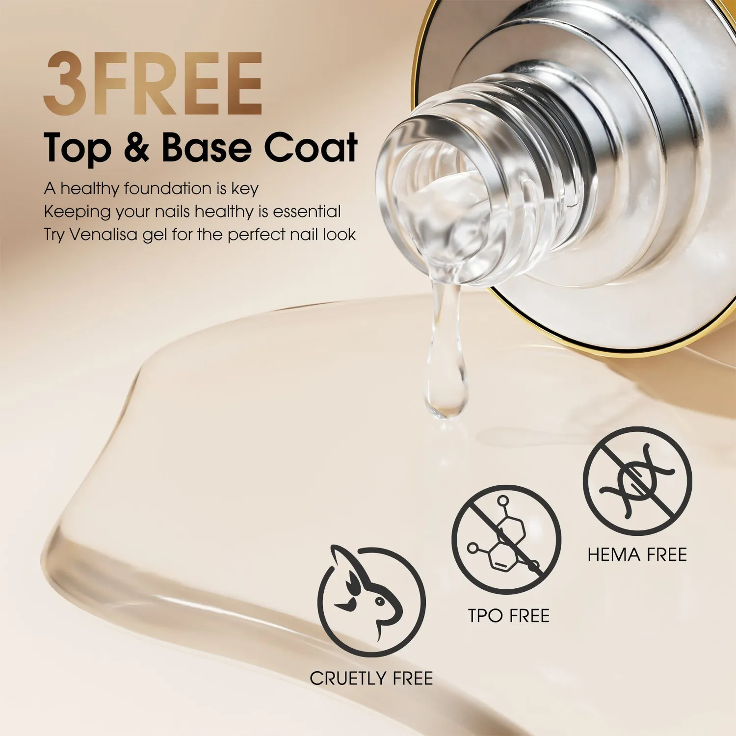 Venalisa Top Base Coat set smalto semipermanente 2x10ml no-wipe