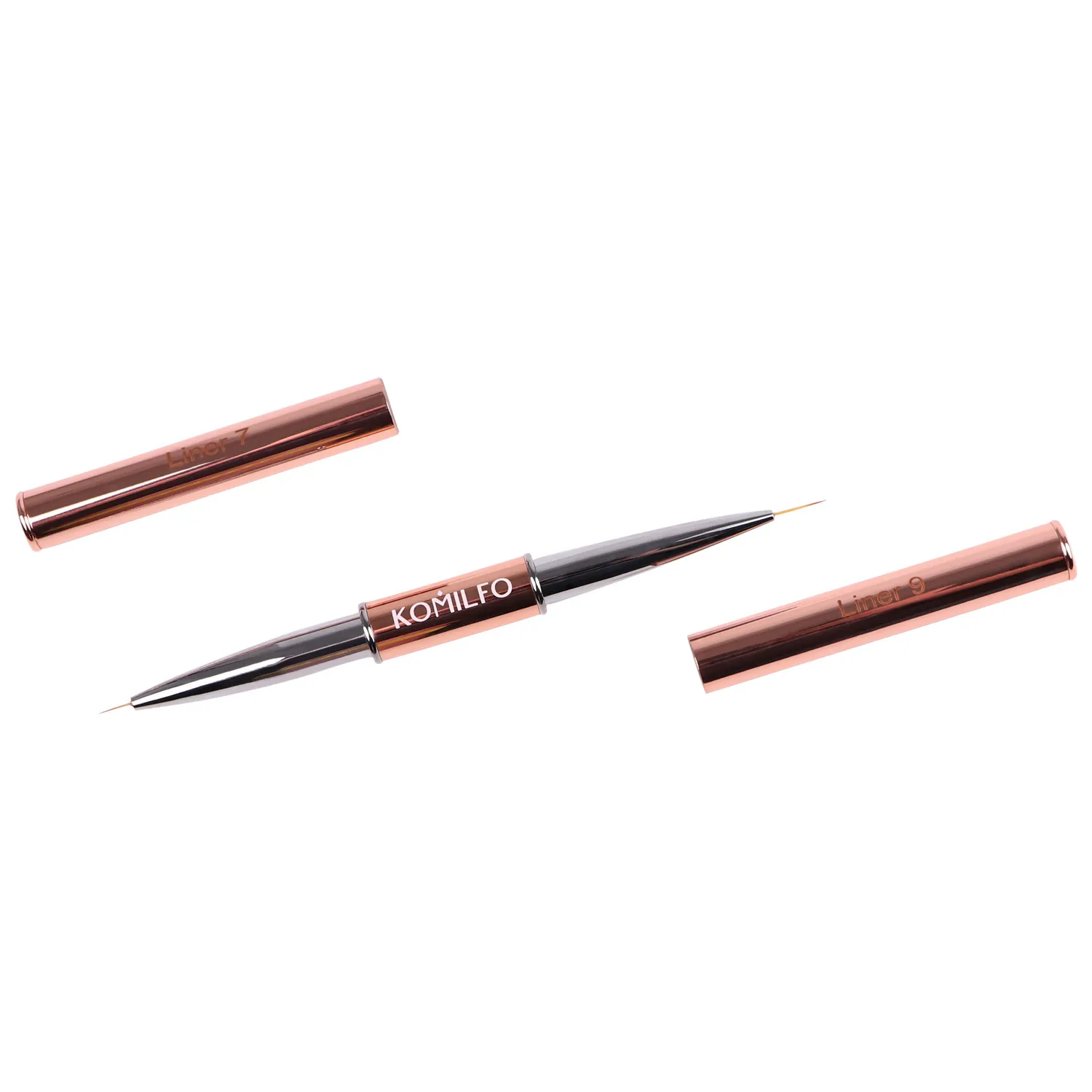 Komilfo Rose Gold Double pennello liner 7 e liner 9 nylon