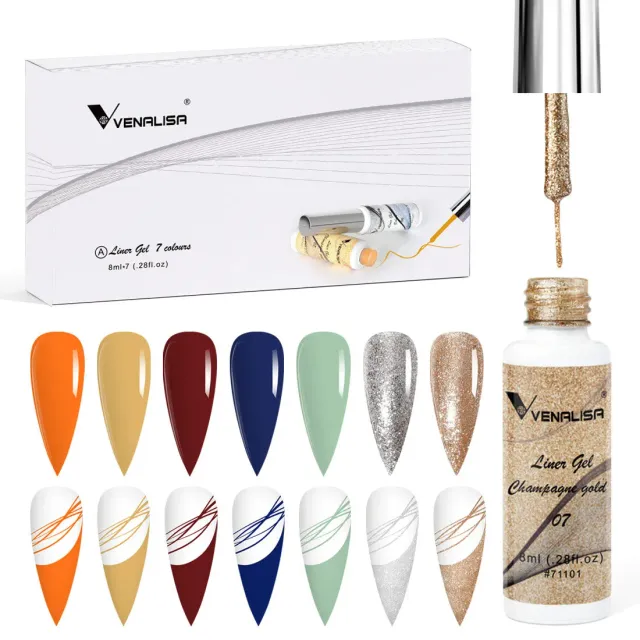 Venalisa Liner Gel Kit A gel nail art 7 colori con pennello