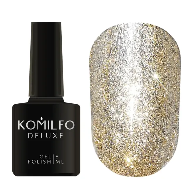 Komilfo Liquid Glam Gel LGG003 gel glitter 8 ml oro paillettes