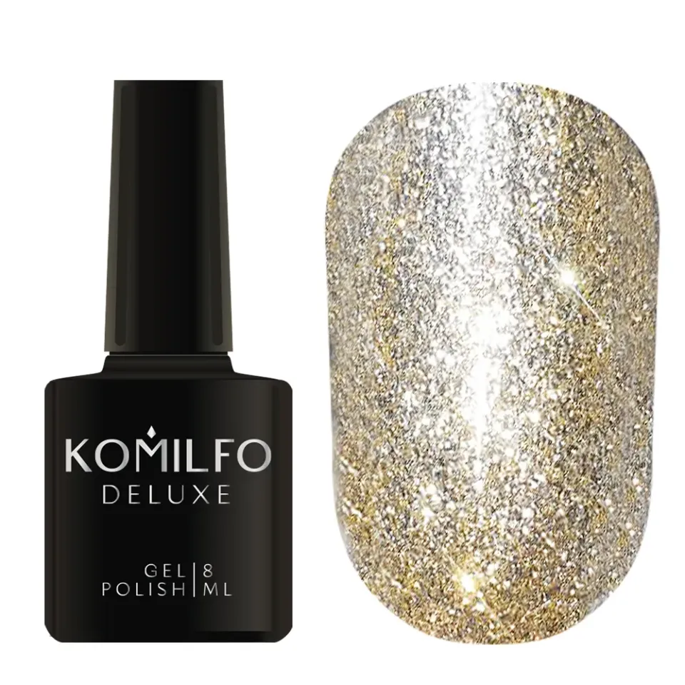 Komilfo Liquid Glam Gel LGG003 gel glitter 8 ml oro paillettes