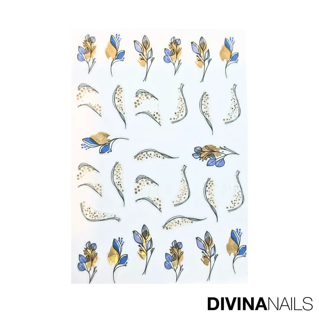 Diva Nails 3D Nature New Year's 022 stickers unghie festa