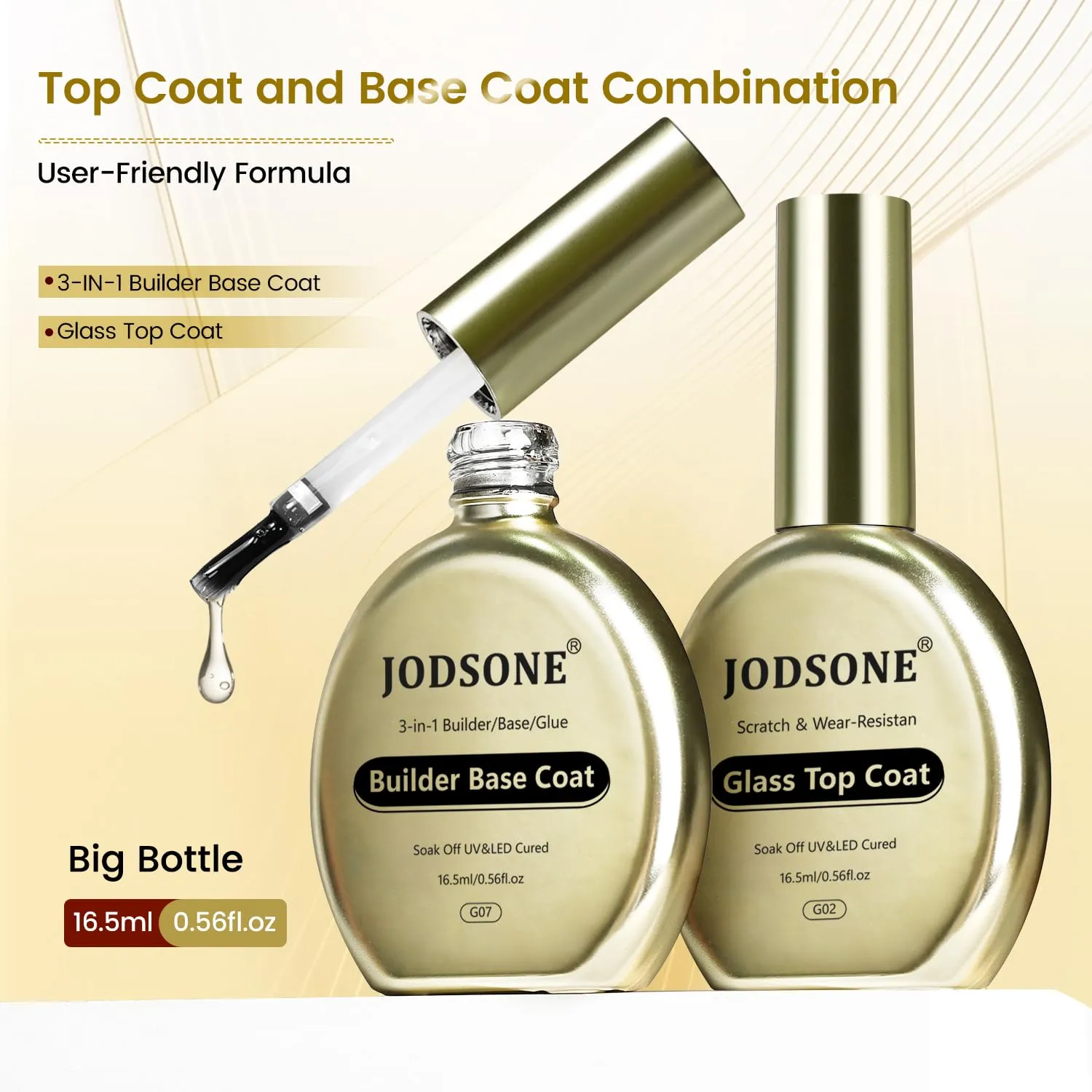 Jodsone G02G07 Set Base Builder 3in1 e Top Coat 2x16,5ml vetro