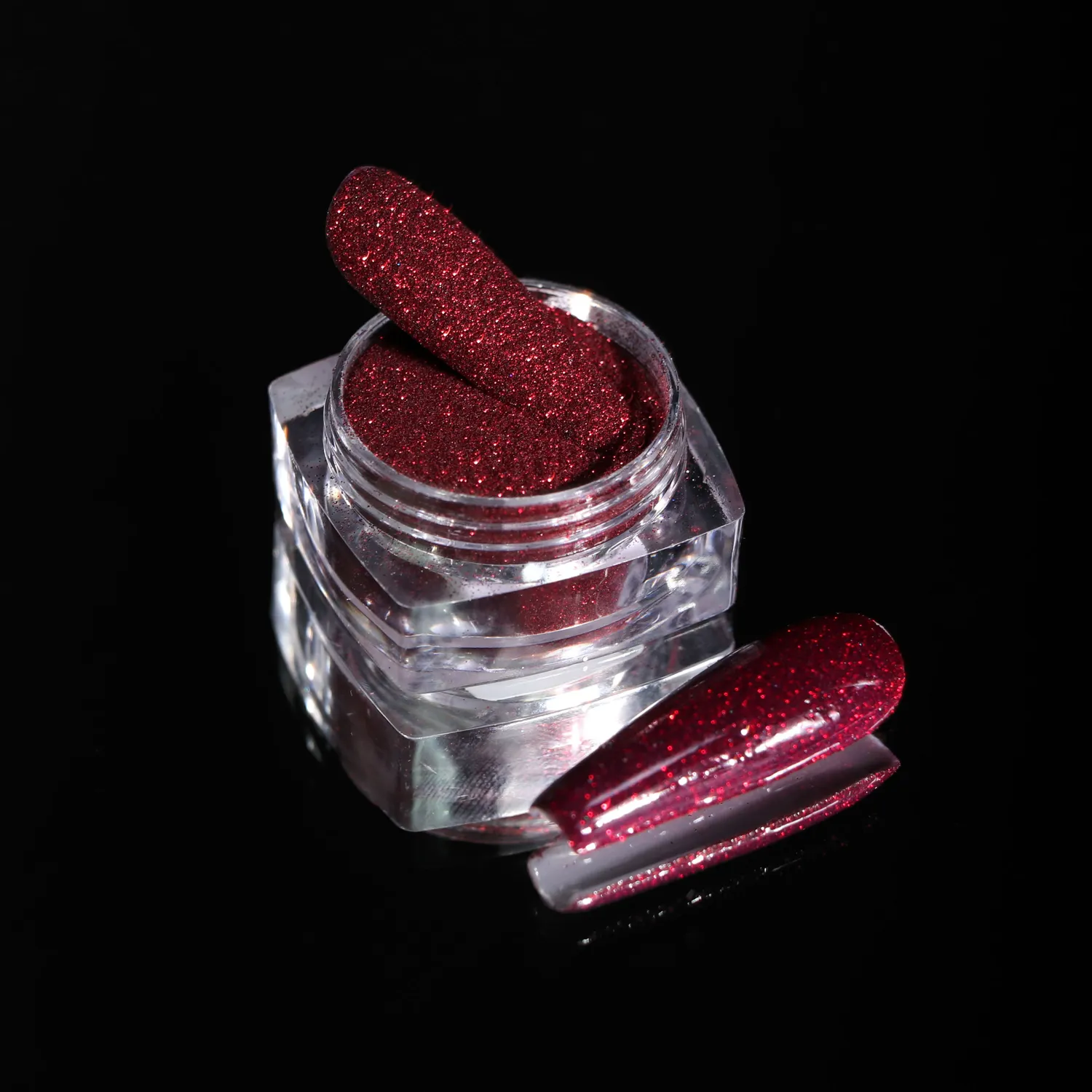 Komilfo Spangles 038 glitter unghie 2,5 g rosso scuro 0,08 mm