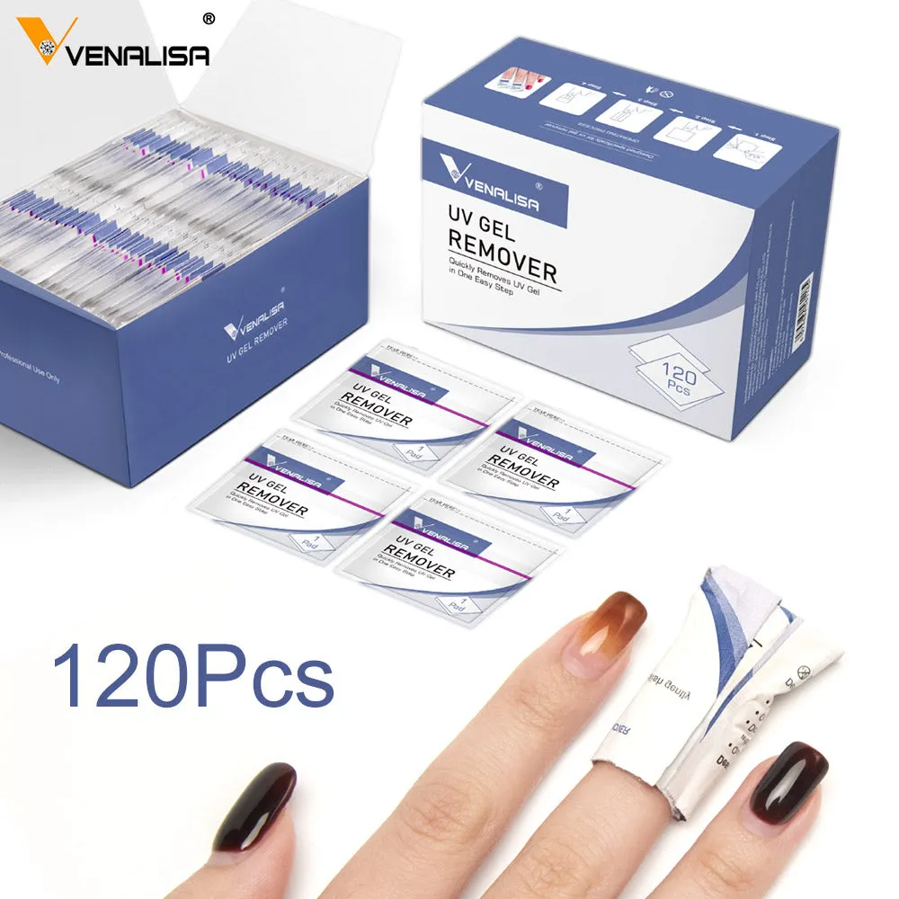 Venalisa UV Gel Remover solvente unghie 120 pezzi rimozione rapida