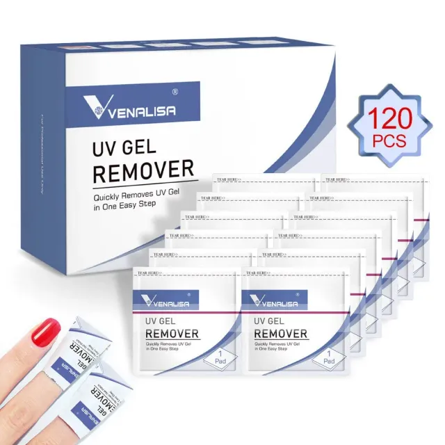 Venalisa UV Gel Remover solvente unghie 120 pezzi rimozione rapida
