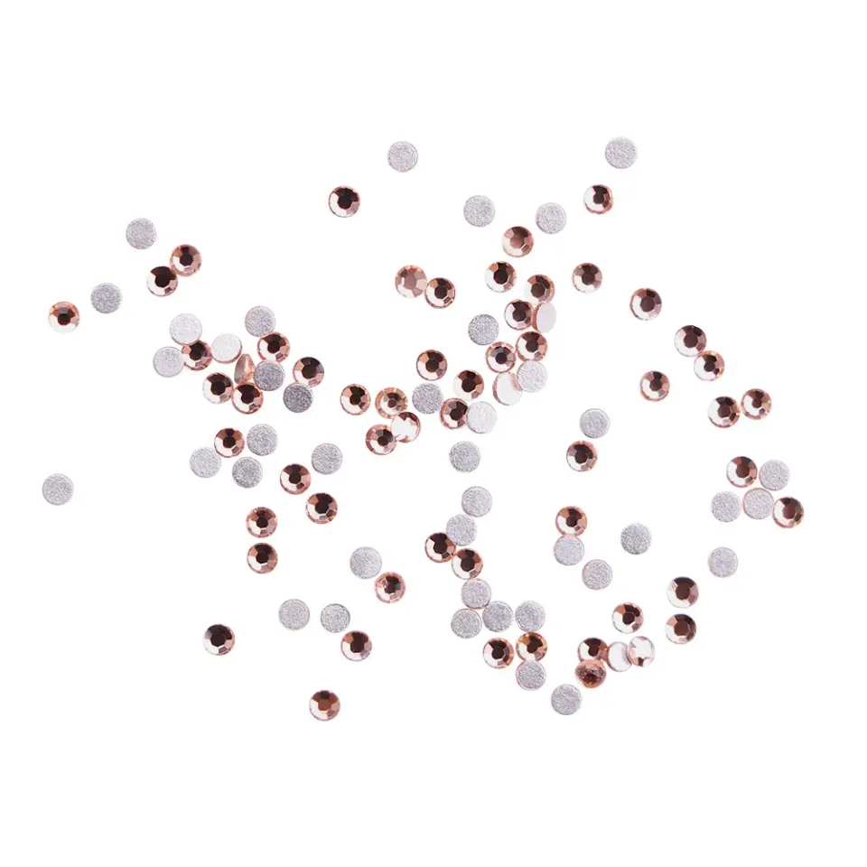 Komilfo Rhinestones strass unghie pesca chiaro 100 pezzi