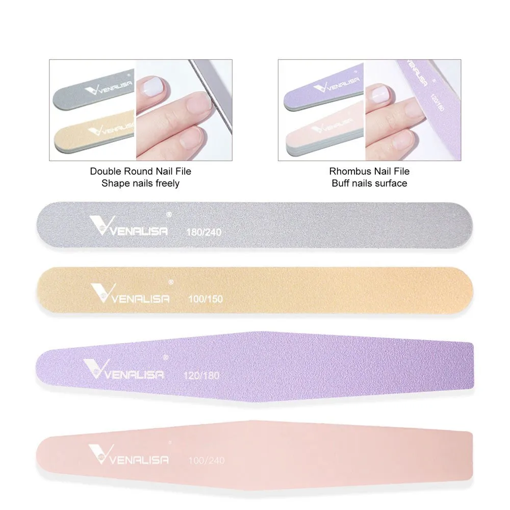 Venalisa Nail Files set lime 4pz grana 100-240 forma e finitura