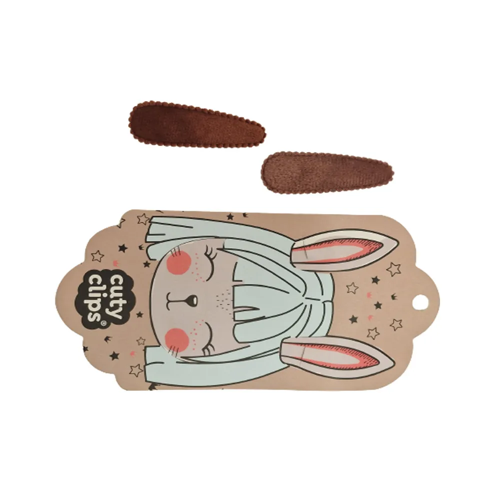 Snails Cuty Clips Bunny Ears Brown mollette 2 pezzi marroni