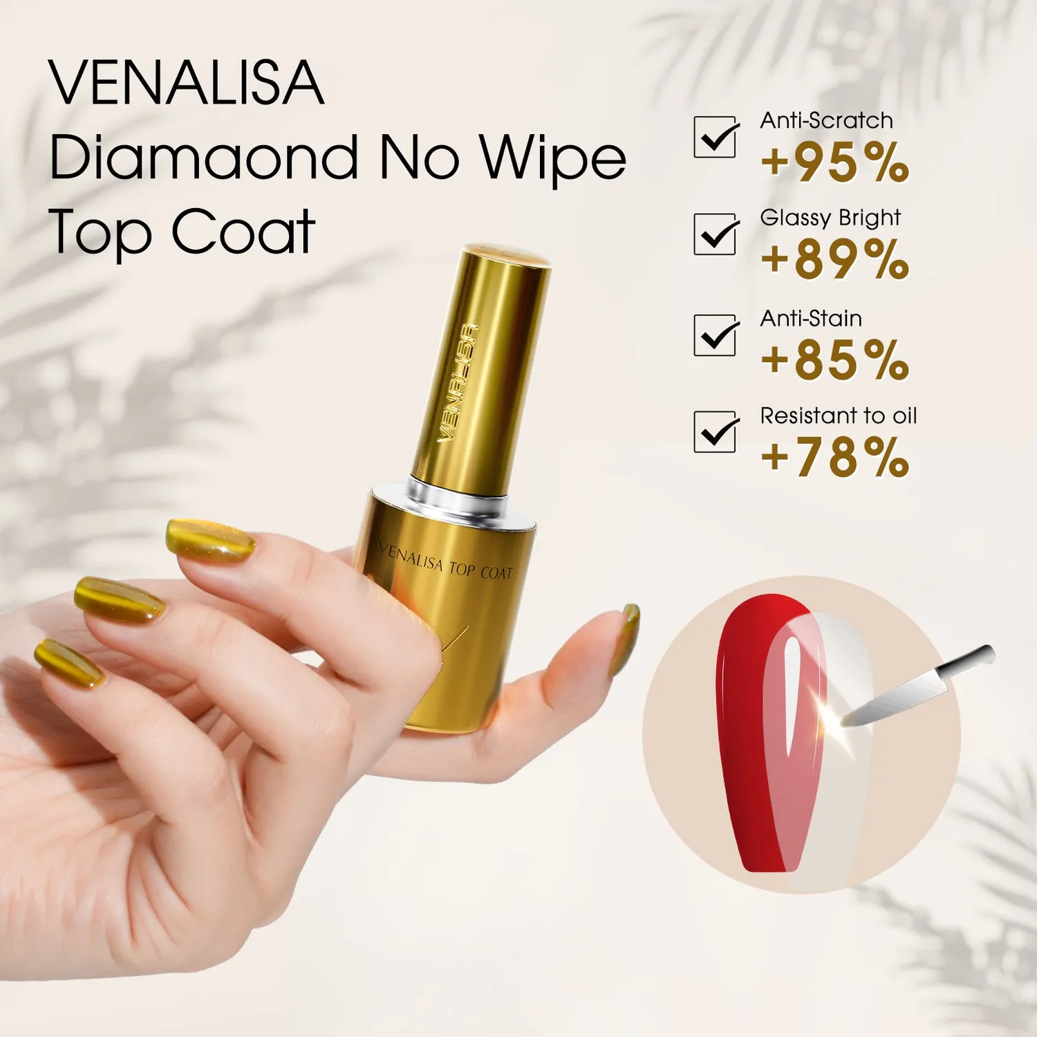Venalisa Top Coat smalto gel top 10ml lucido specchio