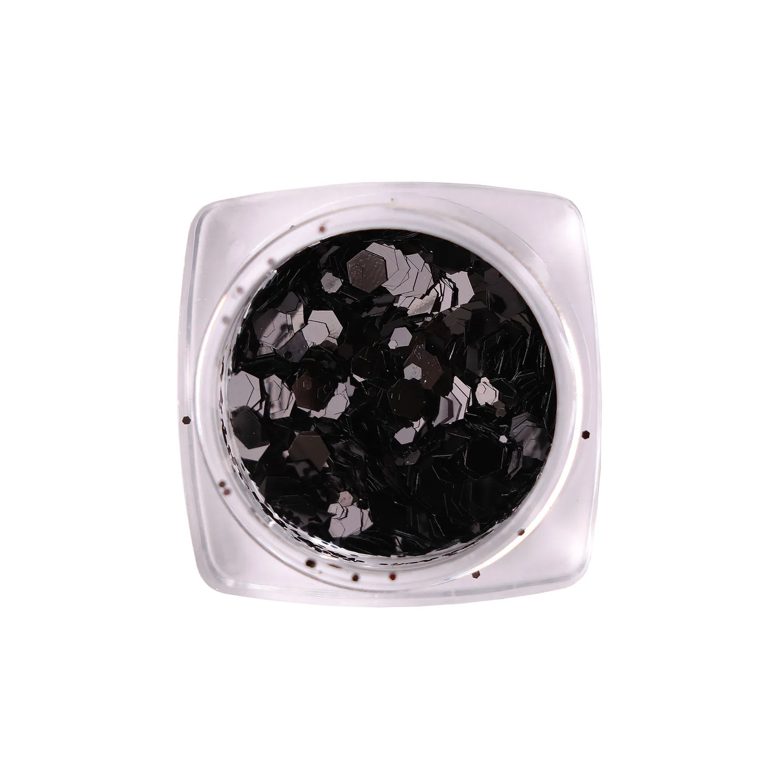 Komilfo Mix Hexagon Black glitter esagonali neri nail art