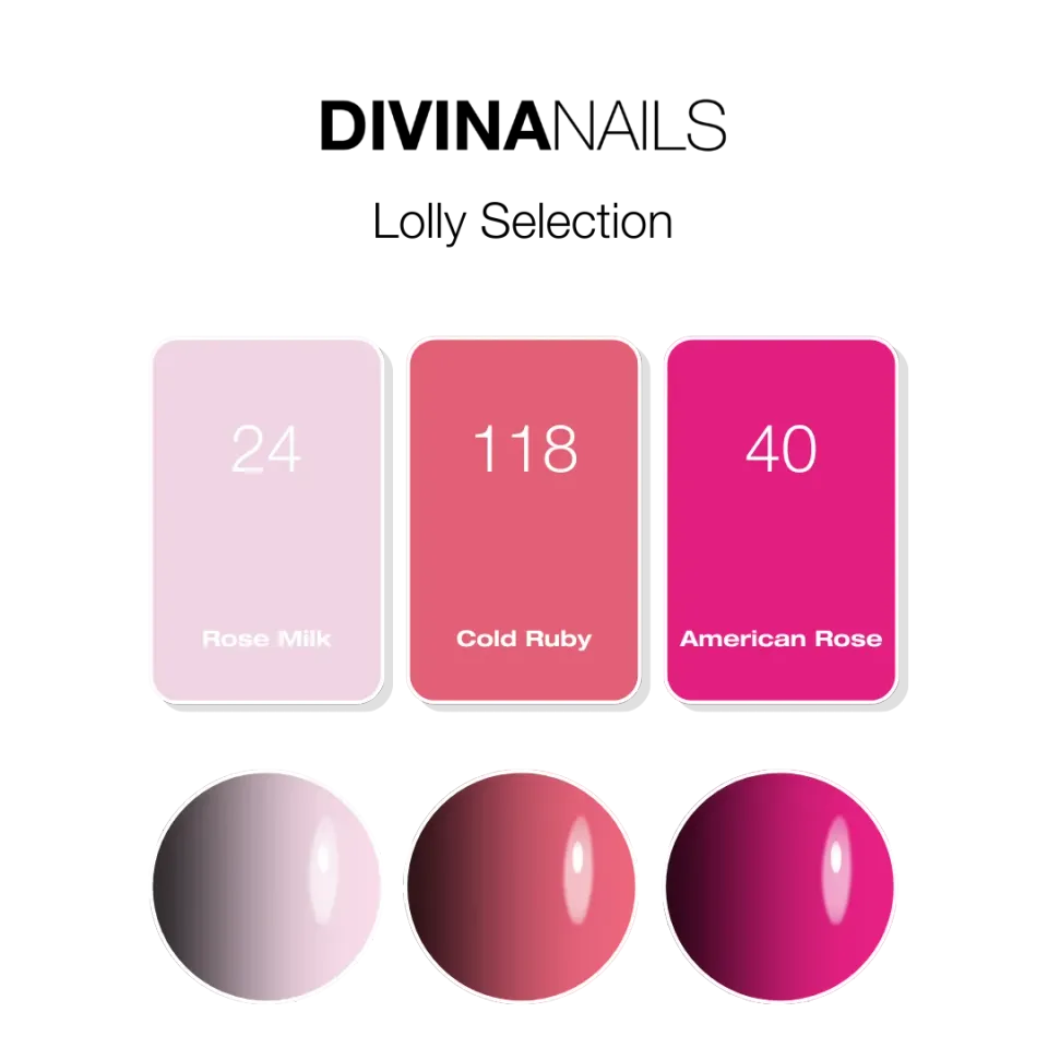 Diva Nails Lolly Selection box 3 smalti semipermanenti 8ml rosa