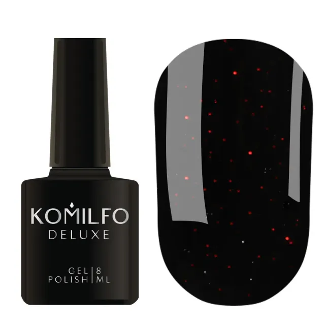Komilfo Black Red smalto semipermanente nero glitter rosso 8 ml