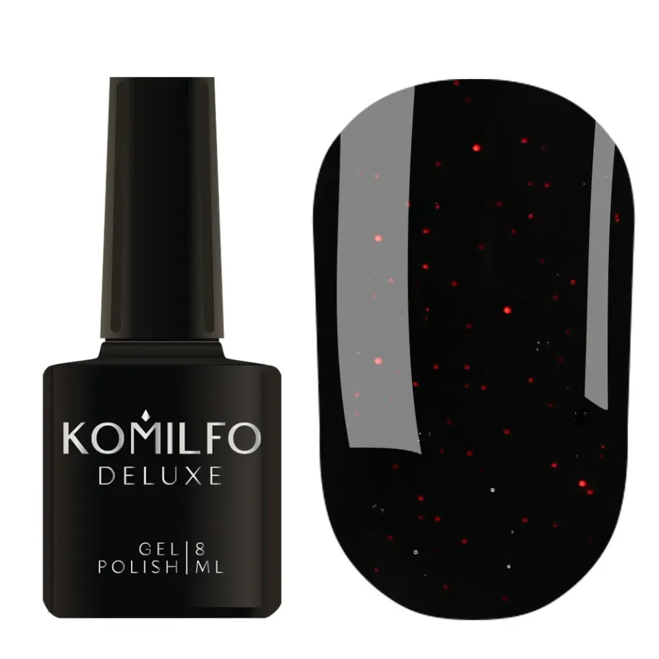Komilfo Black Red smalto semipermanente nero glitter rosso 8 ml