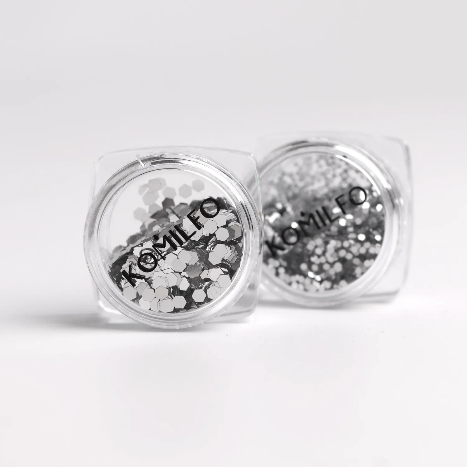 Komilfo Hexagon 2 mm paillettes unghie argento
