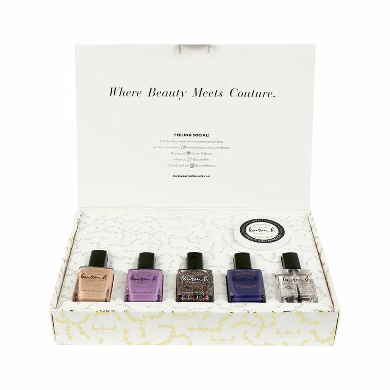 Lauren B Beauty Chrysalis Collection kit smalti viola glitter