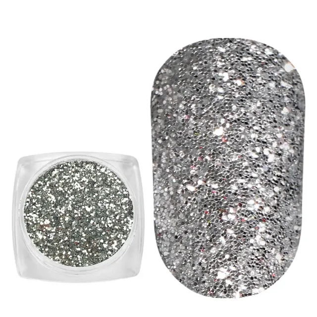 Komilfo Spangles 102F glitter unghie 2,5 g argento