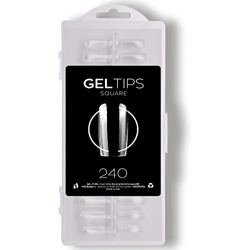 Nailfor Tips in Gel Quadrate Trasparenti full cover 240 pezzi soak-off