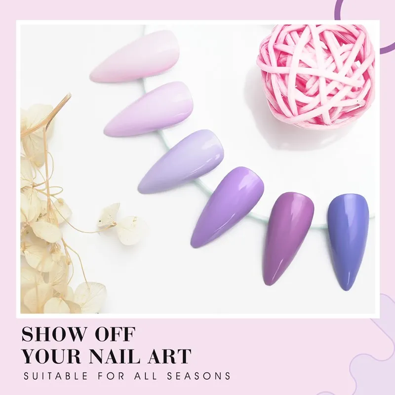 Venalisa set smalti gel 6 colori viola 7,5ml hema free