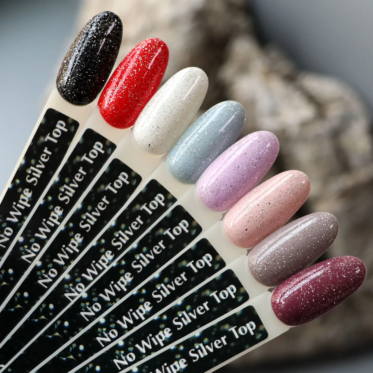 Komilfo No Wipe Silver Top top unghie 8 ml micro-glitter