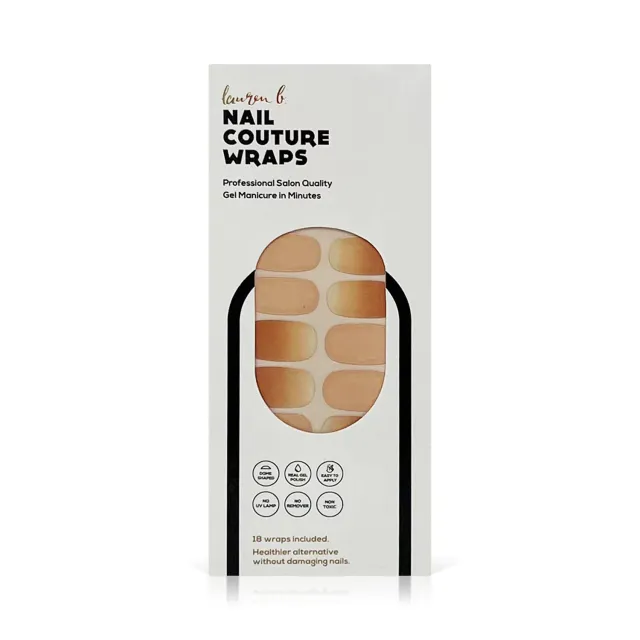 Lauren B Beauty Nude Gradient wraps unghie gel 18 pezzi